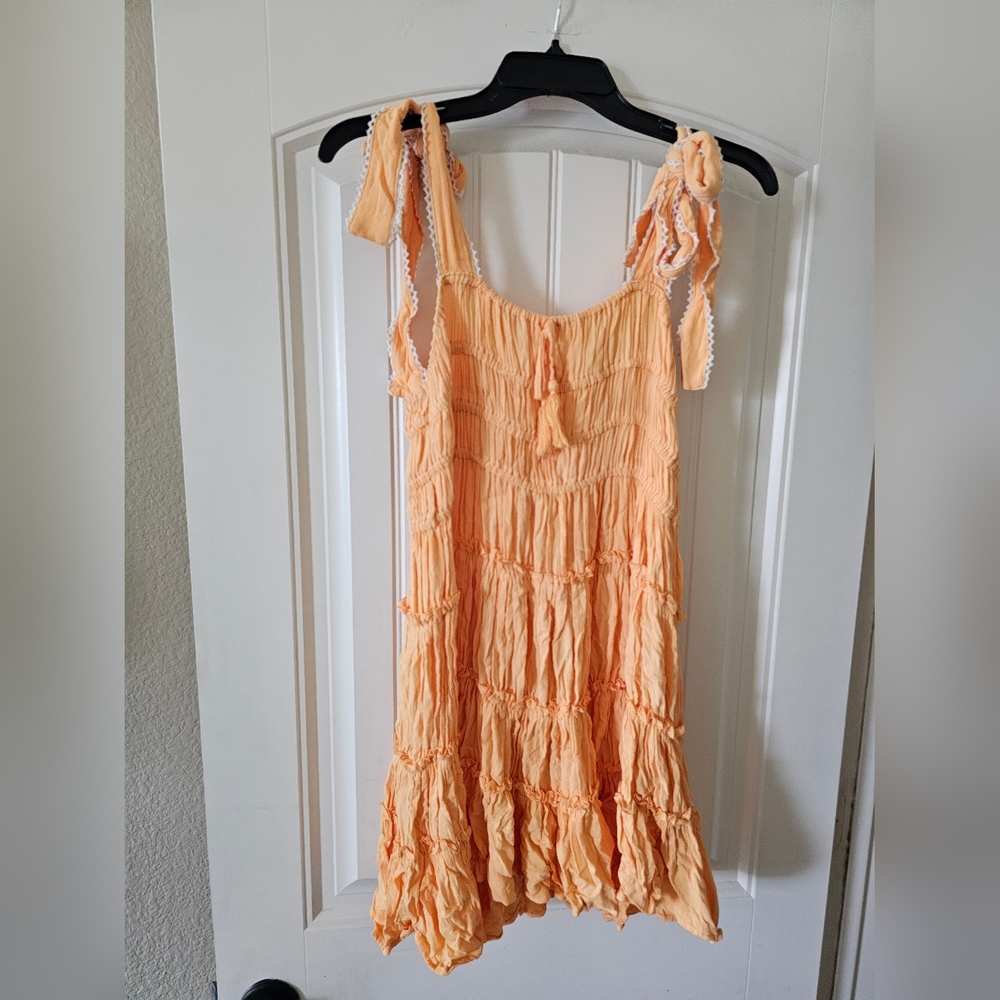 Chelsea & Violet Apricot Ruffle Dress